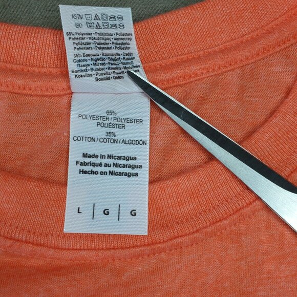 Gildan Softstyle Large Kids Peach T-Shirt | 65% Poly 35% Cotton Ring Spun - Picture 8 of 9